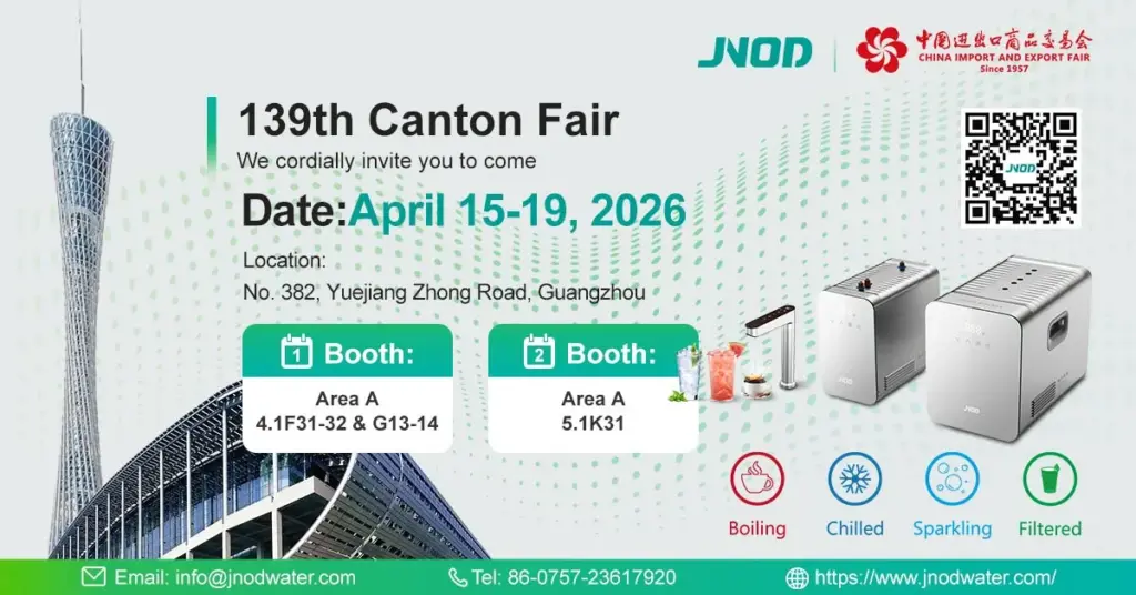 JNOD 139th Canton Fair 2026 Invitation - Instant Electric Water Heater & Under Counter Water Dispenser Supplier