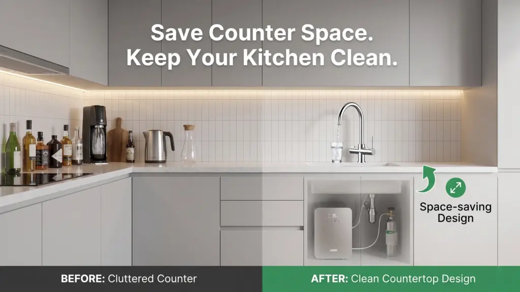 JNOD under-counter sparkling water dispenser with sparkling water tap