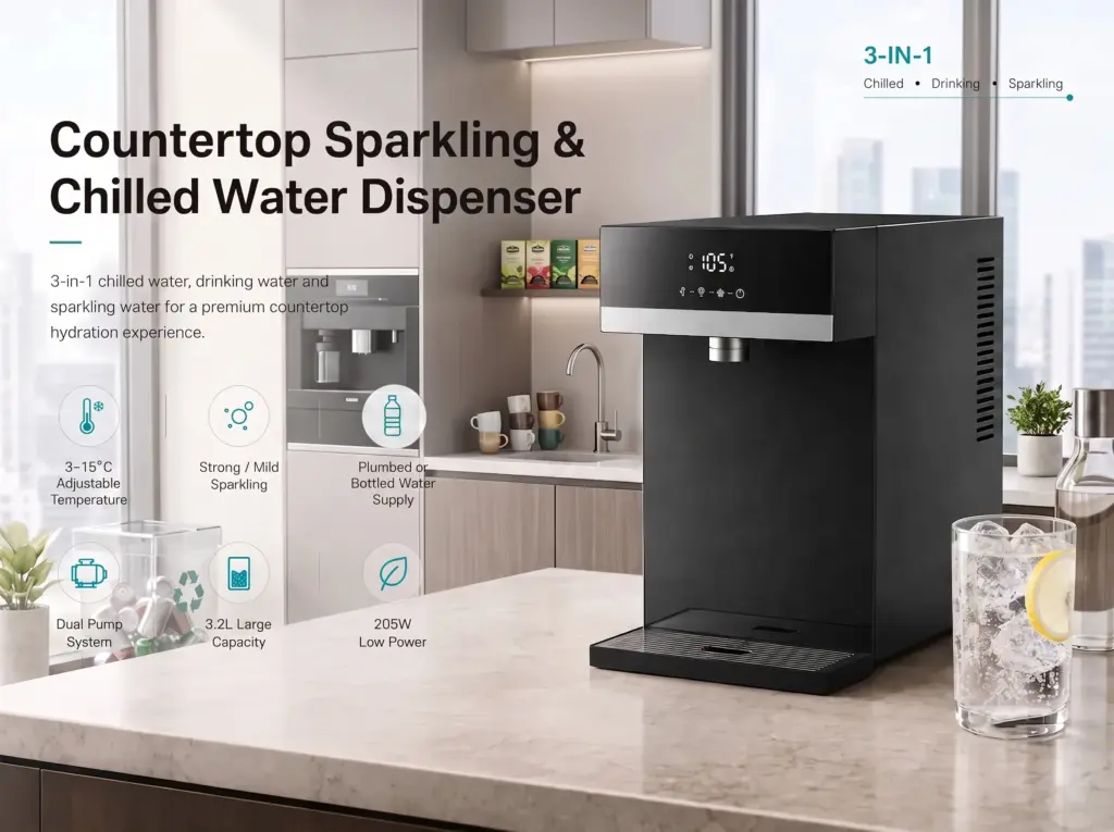 Best JNOD Countertop Sparkling & Chilled Water Dispenser
